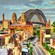 Historic and modern buildings flanking a city street with the Sydney Harbour Bridge
